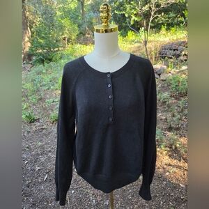 Banana Republic Women's XL‎ Black Buttoned Relaxed Blouse